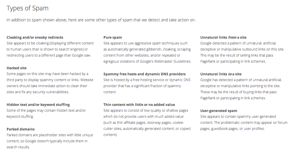 Types of Spam